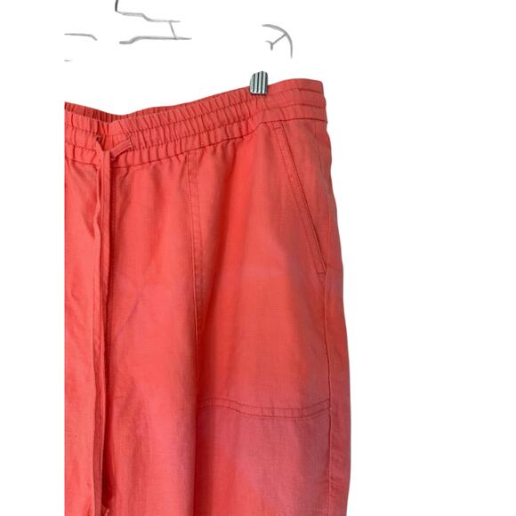 J.Crew New Seaside Pant Pink Pull On Linen Blend Relaxed Straight Leg Large - Picture 4 of 12